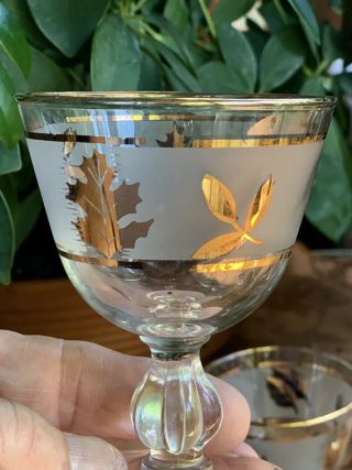 Vintage - 1950s Gold Overlay Wine and Cordial Glassware 5