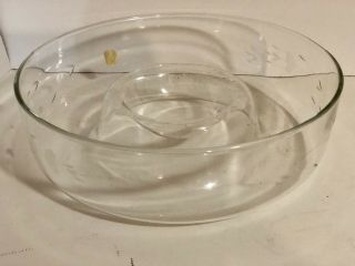 Vintage Princess House Heritage Chip And Dip Bowl Clear Crystal Glass