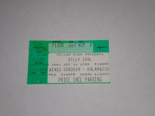 Billy Idol Concert Ticket Stub - 1990 - Charmed Life Tour - Kalamazoo,  Mi