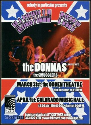 2000 Nashville Pussy Handbill The Donnas The Smugglers Dio Colorado Music Hall
