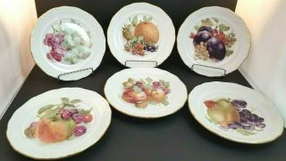 House Of Goebel 6 Fruit & Nuts Dessert Salad Bread Plates Bavaria W Germany