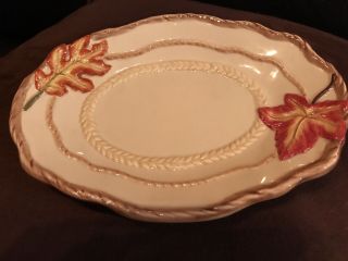 VINTAGE BICO CHINA Fall Leaves Gravy Boat and dish 3