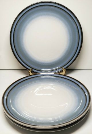 Set Of 3 Noritake Sorcerer Salad Plates Stoneware 8620 Japan Blue