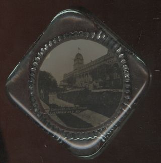 Old Glass Souvenir Paperweight,  Thousand Island House,  Alexandria Bay,  N.  Y.