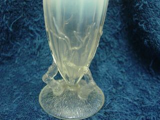 Antique Dugan Opalescent Glass Twigs Pattern Bud Vase 4 5/8 