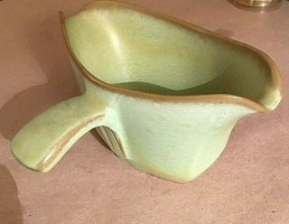 Vintage Frankoma GS Pottery Gravy Bowl with Handle,  Green 2