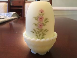 Fenton Vintage Ferry Lamp Signed Patsy Hesson Rare Color