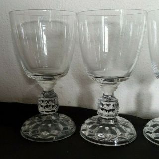 4 Clear Fostoria American Lady Water Goblets 3