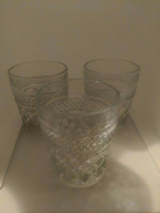 Set Of 3 Vintage Anchor Hocking Wexford Rocks/old Fashioned Glasses.  3 - 3/4 " Tall