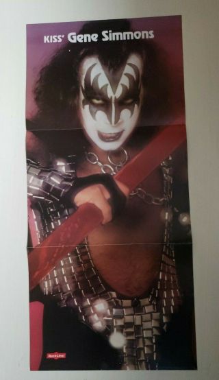 Kiss Poster Pull Out Gene Simmons Rockline Mag 1980