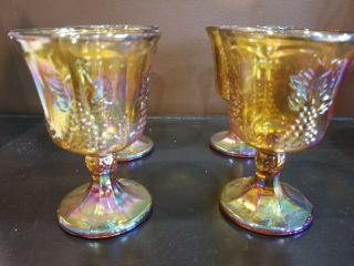 Harvest Grape Marigold Carnival Goblets Set Of 4