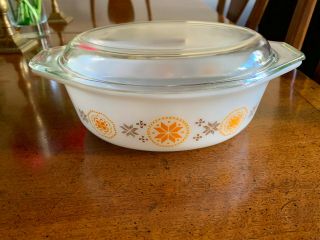 Vintage Pyrex Town & Country 1.  5 Quart Casserole With Glass Lid 043