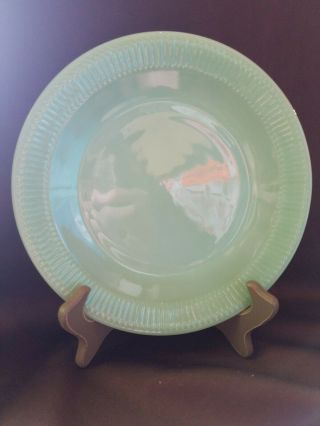 Vintage 9 Inch Fire King Jadeite Dinner Plate,  Marked 38,  Usa