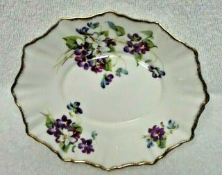 Royal Albert Violets For Love Stencil Paneled Oval Candy Dish