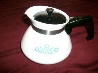 Vintage Corning Ware Blue Cornflower 6 Cup Teapot Kettle P - 104