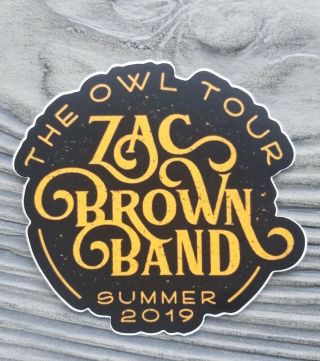 Zac Brown Band The Owl Tour 2019 Matte Sticker Decal 4in