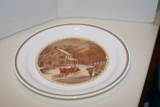 Vintage Corelle 10 " Dinner Plate Made In Usa Gorgeous Winter Scene