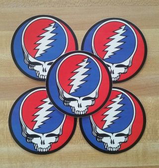5 Grateful Dead Steal Your Face Stickers.  3 Inch.