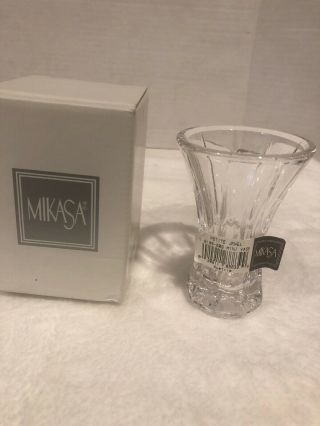 Miniature Crystal Vase In Prisma By Mikasa Austria,  Mini Vase 4” Tall
