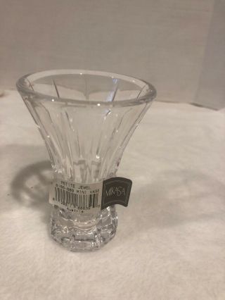 Miniature Crystal Vase in Prisma by Mikasa Austria,  Mini Vase 4” Tall 3