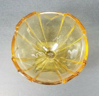 Vintage Yellow/Amber Glass Square Candy Dish/Bowl Goblet Pedestal 3