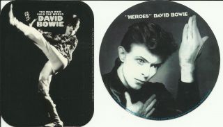 David Bowie Heroes/sold 2005 B&w Rare Pair Vinyl Stickers No Longer Made Imports