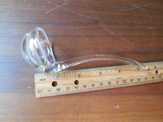 Vintage 5 1/2 " Clear Glass Sauce/condiment Ladle With Slightly Curved Handle