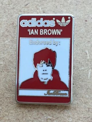 Ian Brown Stone Roses Adidas Endorsed Retro Enamel Pin Badge - Red