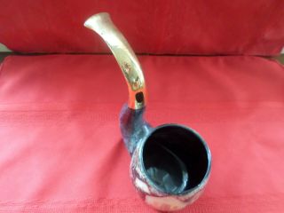 Vintage Mid Century Modern Sascha Brastoff Hand Painted Ceramic Pipe Cup Mug 4