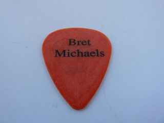 Poison Bret Michaels Black On Orange Concert Tour Issued Guitar Pick