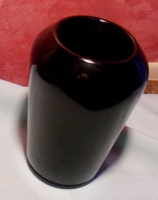 Vintage Antique Heavy Thick Black Glass Vase 6 " No Seams Possible Carnival Vg