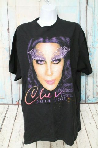 Cher Dressed To Kill Tour 2014 Black Tshirt Size Xl