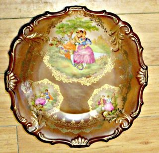 Vintage Schwarzenhammer Cabinet Plate,  Courting Couples,  12 " Dia.