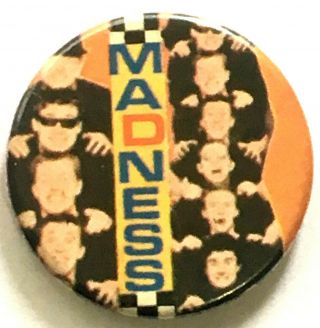 Madness - Old Og Vtg 70/80`s Button Pin Badge 25mm 2 Two Tone Ska