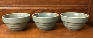Over And Back Set Of 3 Beehive Green Bowls 6 1/8”