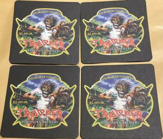 Iron Maiden Rare Trooper Beer Mats Rugby World Cup Rare X 4