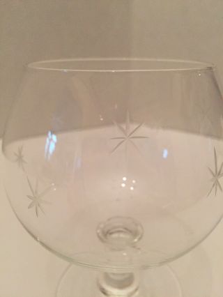 Two Brandy/Snifter Glasses - Clear,  Etched With Stars 2