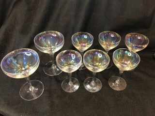 Vintage Iridescent/unicorn Wine Glasses - Cocktail Glasses,  Set Of 8