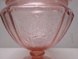 Mayfair Pink by ANCHOR HOCKING Candy Dish with BROKEN - REPAIRED Lid 2