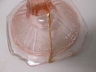 Mayfair Pink by ANCHOR HOCKING Candy Dish with BROKEN - REPAIRED Lid 4
