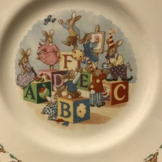 Royal Doulton Bunnykins Porcelain 3 Pc Child Baby Nursery Dish Set Alphabet