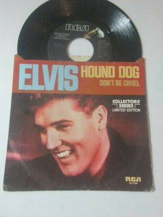 Vintage Elvis 45 Record And Sleeve Rca Collector Series Hound Dog