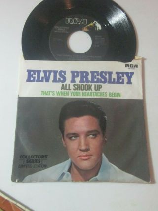 Vintage Elvis 45 Record And Sleeve Rca Collector Series All Shook Up
