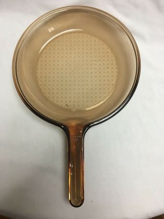 Vintage Amber Pyrex Corning Ware Visions 10 In Skillet Waffle Bottom