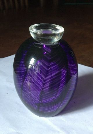 Zezellique Studio Hand Blown Art Glass Purple Perfume Bottle - Jm 1993