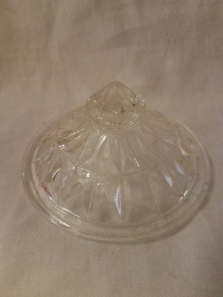 Depression Glass Crystal Windsor Diamond Sugar Lid Only Jeannette Replacement