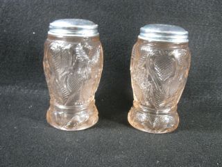 Pink Anchor Hocking Depression Glass Salt And Pepper Shakers
