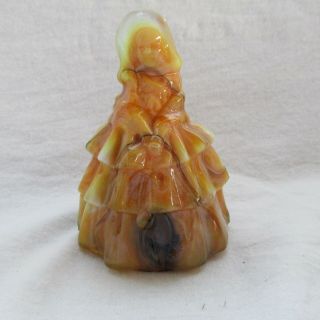 Boyd Glass Colonial Doll " Louise " Orange Calico Slag One Of A Kind