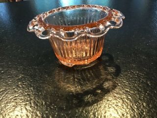 Old Colony Lace Edge Pink Ribbed Candy Jar Bottom