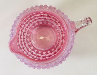 Fenton hobnail cranberry opalescent pitcher creamer pressed glass 5
